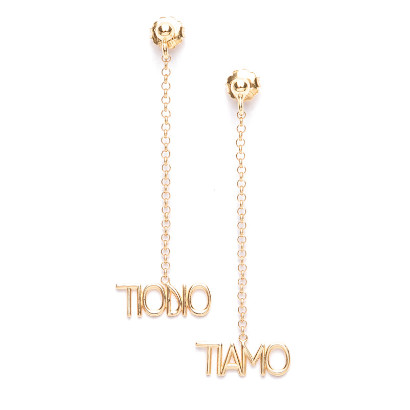 Pendant earrings Ti Amo & Ti Odio
