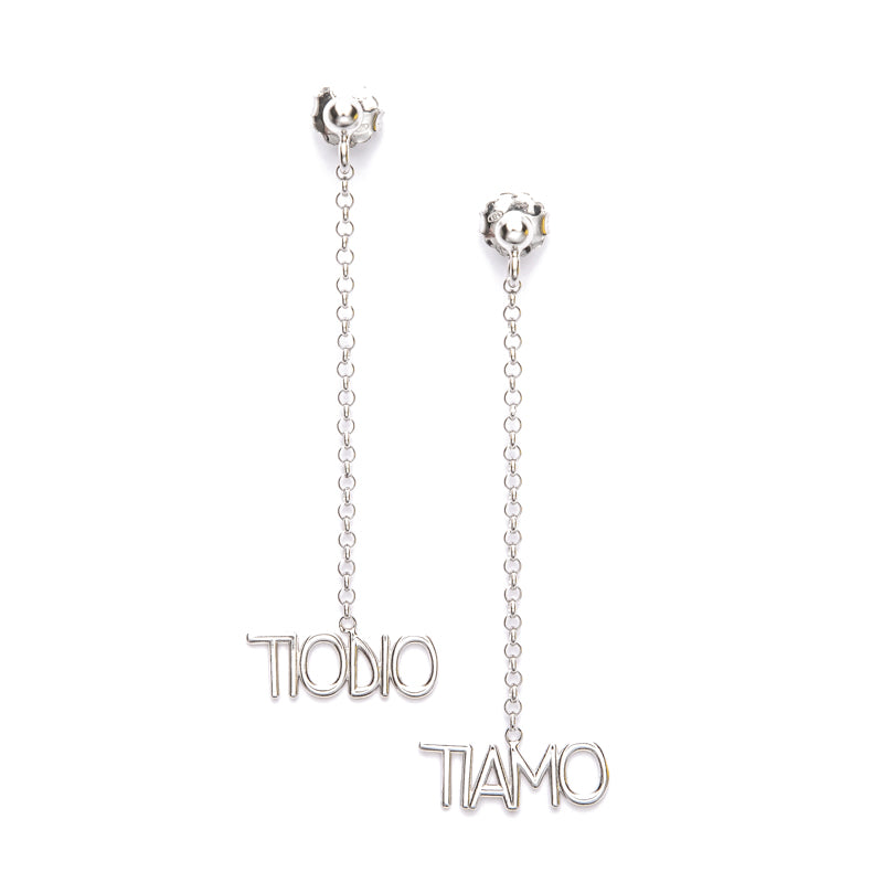 Pendant earrings  Ti Amo & Ti Odio
